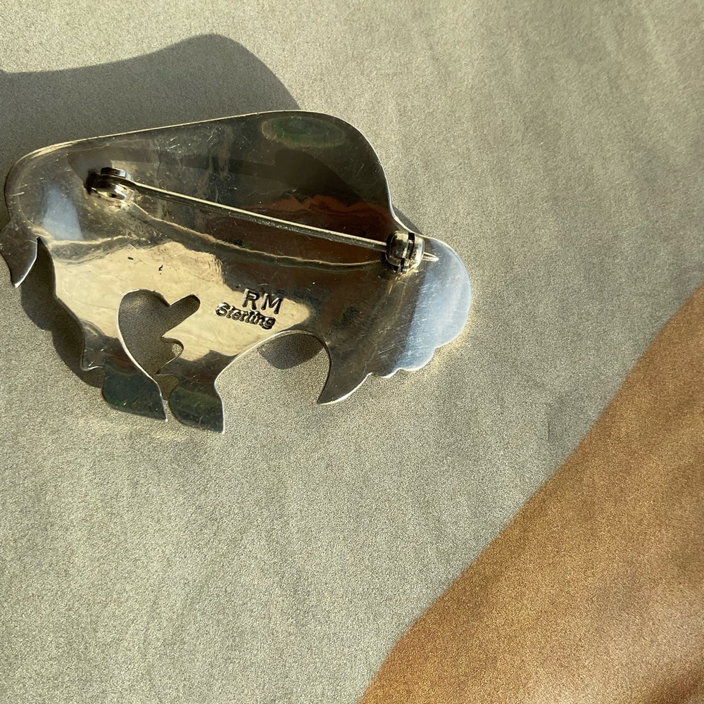 Native Made Sterling Silver Buffalo - image 6